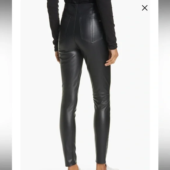 Rag & Bone Nina High Waist Pull On Faux Leather Skinny Pants, Black - Picture 2 of 11